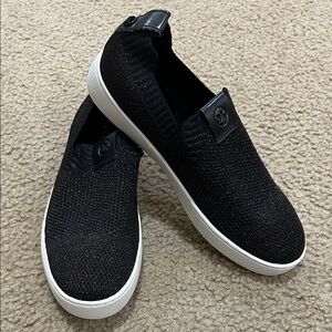 Michael Kors Black Knit Slip-On Shoes